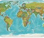 251px-Worldmap_LandAndPolitical By CC, via Wikipedia